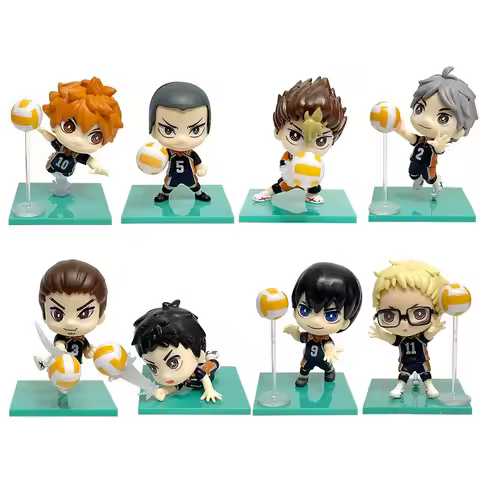Bandai Haikyu!! Limited Edition 8-Piece Set | Hinata Shōyō × Kageyama Tobio Cute Chibi Anime Figures