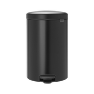 brabantia - 比利時製20L 不銹鋼靜音緩降圓形腳踏垃圾桶 ｜啞黑｜不銹鋼垃圾桶 垃圾筒 廁所垃圾筒 廚房垃圾桶 H46.7 x L38 x W29cm 114106