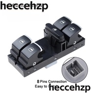 HECCEHZP Window Control Switch, Chrome ABS Car Window Lifter, Car Repair 5ND959857 8 Pins Master Electric Window Switch for VW/ Jetta /Tiguan /Golf /GTI MK5 MK6 Passat