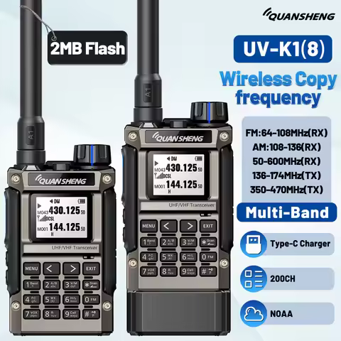 Quansheng UV-K1（8）Walkie Talkie Dual Band VHF UHF 2MB Flash AM FM Wireless Copy Frequency Radio NOAA