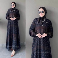 Naura Set Hijab 04 Series Hitam Gamis Kerudung Wanita Lebaran Terbaru Modern