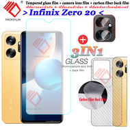 (3 in 1)For Infinix Zero 20 ฟิล์มกระจกนิรภัย Tempered Glass ฟิล์มกระจกกันรอยกล้องหลัง Infinix Zero 2