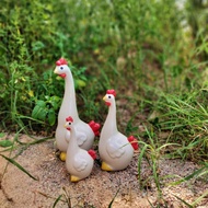 ไก่ ไก่แต่งสวน ไก่เซรามิก ไก่เซรามิกแต่งสวน  ไก่เซรามิคแต่งบ้าน ตุ๊กตาไก่เซรามิค รูปปั้นไก่ เซ็ท3ตัว