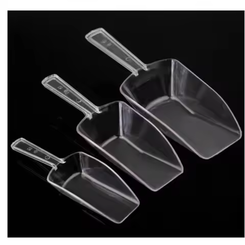 3pcs Bar Buffet Wedding Favor Party Ice Sugar Sweets Candy Clear Plastic Scoops Kitchen Gadget Desse