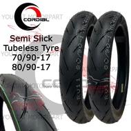 NLK PERFORMANCE CORDIAL TYRE SEMI-SLICK TUBELESS TAYAR RADIAL TAYAR 17INCH 70/90-17 80/90-17