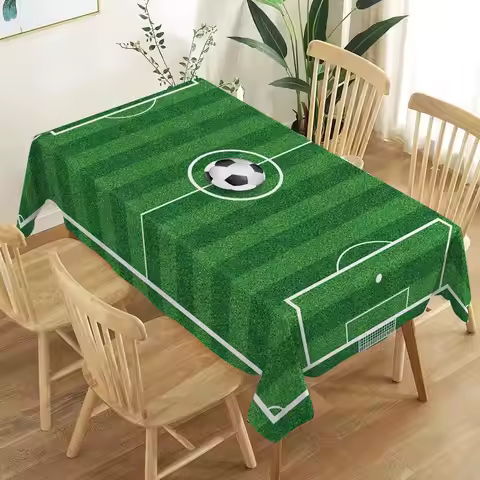 Soccer Tablecloth Sport Boy Birthday Themed Party Decoration Baby Shower Home Kitchen Dining Room Ta