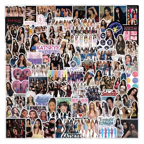 50/100pcs New Katseye Kpop Girl Group Graffiti Stickers Decoration Luggage Phone Guitar Waterproof S