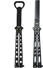 Caliber Gourmet Butterfly Knife Style Bottle Opener and Comb Combo Bundle Pack for Beer, Soda, Barte