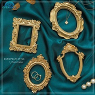 OPENMALL Golden Vintage Photo Frame Photography Props Manicure Necklace Earrings Shoot Background De