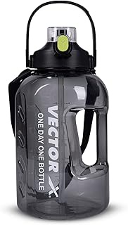 Vector X Gallon Plastic Water Bottle - with Carry Handle Reusable Gym Sports Outdoor Large 3 LTR Wat