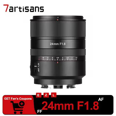 7Artisans Full Frame 24mm F1.8 Auto Focus Lens Wide Ang7Artisle Large Aperture Prime Camera Lens com