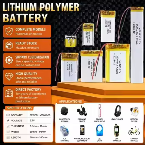 [New] 100pcs 501015 501020 501025 501055 501215 501220 Polymer lithium battery 3.7V