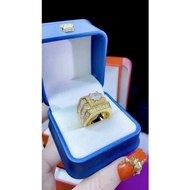 Nhẫn nam hột đá siêu sáng mạ vàng 18k Kami