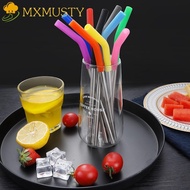 MXMUSTY 2Pcs Metal Straw, 8mm Detachable Stainless Steel Straw, Durable Reusable Smooth Surface With Silicone Tip Stanley Cup Straw Juice