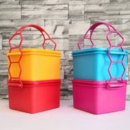 Tupperware bekas nasi bekal makanan Double Deep Cariolier Lunch Box 1.7L  2 Ties Lunch Box L(19.2)