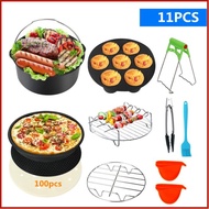 7 Inch 12-Piece Set Air Fryer Accessories Hold All 3.7 QT-5.8 QT Fryer Cake Basket Grill