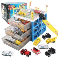 Children's Parking Lot Car Toy Set 4-5-6Year-old boy toy construction vehicle track storage box gara
