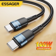 Essager 100W USB C ถึง USB ชนิด C เคเบิ้ล USBC PD ชาร์จเร็วสายชาร์จ USB-C 5A TypeC สาย3M สำหรับ Macbook Samsung Xiaomi 3M