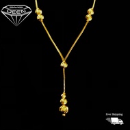 SMS DEEN Ball V-Chain, ±6.4GM - Gold 916 Emas - Rantai Leher-V (Info: L:±50CM - 6.49GM)