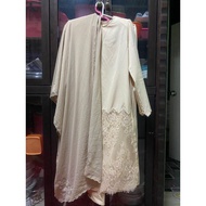 BAJU KURUNG PRIMAVALET LACE NUDE (PRELOVED) SESUAI UNTUK PERTUNANGAN DLL (FREE SHAWL SULAM) + FREEGI