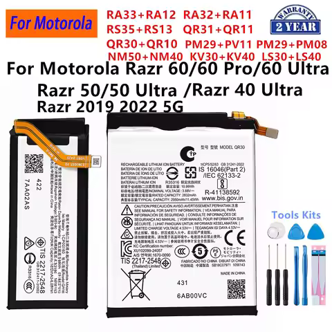 RA33 RA32 RS35 QR31 QR30 PM29 LS40 NM50 NM40 KV30 KV40 Battery For Motorola Razr 60 50 40 Pro Ultra 