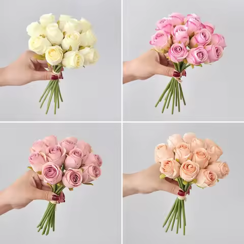 Holding A Bouquet of Roses Artificial Flowers Home Decoration Photography Props Road Guide Wedding D