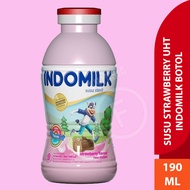 INDOMILK SUSU UHT STRAWBERRY 190 ML BOTOL FANTASIA DENGAN PAKING AMAN