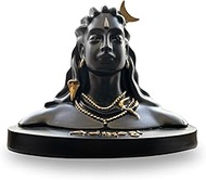 Vedic Charya 4.5" Adiyogi Shiva Statue – Mahadev in Dhyana Mudra | Black Resin Handmade Idol for Car