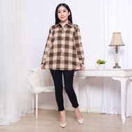 KEMEJA NW Plus Women's Large Plaid Flannel Shirt, Women's Top B99B8553
