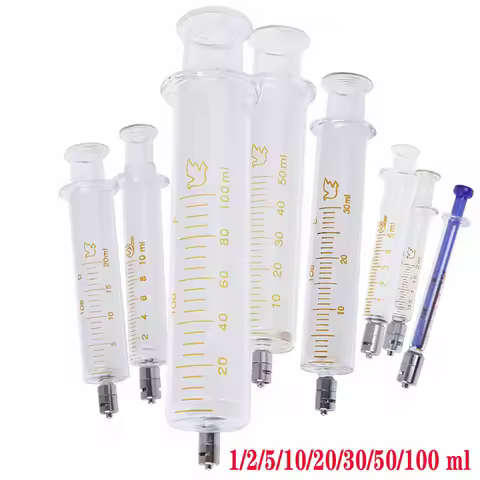 1/2/5/10/20/30/50/100ml glass syringe Luer lock syringe - borosilicate glass prefilled syringe Luer 