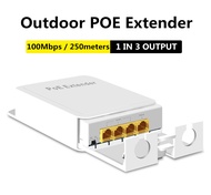 POE Extender ส่วนขยายเครือข่าย Outdoor 200m Extension 1 in 2 output Poe Repeater IEEE802.3at/af