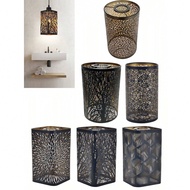 E27/E26 Metal Etched Iron Lamp Shade, D120*H200mm Metal Lamp Shade, D4.72*H7.87in Metal Lamp Shade, 