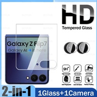 2in1 Protective Glass For Samsung Galaxy Z Flip7 Tempered Screen Protector Samsung Flip 7 ZFlip7 5G 