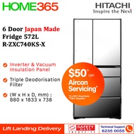 Hitachi 6 Door Japan Made Fridge 572L R-ZXC740KS