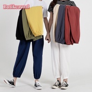 READY STOCK️ Women pants linen cotton thin bloomer Casual plus size 9 point Pant Loose plain trouser