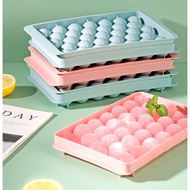 33-Piece Round Ice Cube Tray with Lid 20X13Cm