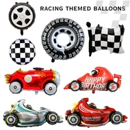 Racing Car Tire Wheels Flag Foil Balloon Hot wheel checkerboard Tire foil Balloon Racing Car Flag ty