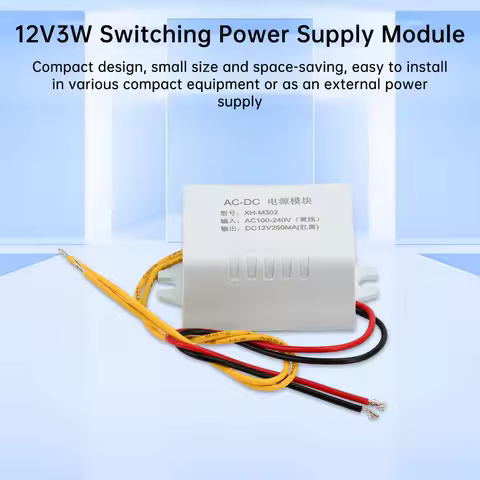 AC-DC Power Supply Module Adapter 12V 250MA Switch Switching Thermostat AC 110-220V Output DC 12V Co