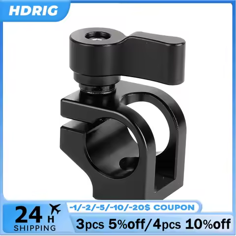 HDRIG Universal 15mm Single Rod Clamp with 1/4"-20 Threaded for Camera Cage 15mm Rod Pipe
