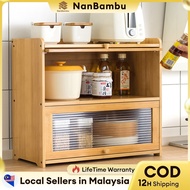 NanBamboo Bamboo Kitchen Cabinet Kitchen Cabinet 1/2/3 Layers Kitchen Cabinet with Lid Kitchen Cabin