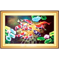 3D cross-stitch painting - Nine Fish Koi 53401 (not yet embroidered)
