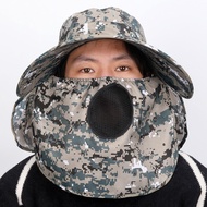 Anti-UV Soldier Hat Garden Fishing Outdoor Gardening Cap Hat Work Hat Face Cover Anti-UV Hat