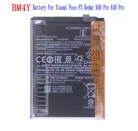 1x 4520mAh 17.4Wh BM4Y Replacement Battery For Xiaomi Poco F3 Redmi K40 Pro K40Pro Batteries