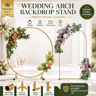 【Local Stock】Gold Wedding Backdrop Stand Round Circle & Arch Metal Frame Balloon Arch Photo
