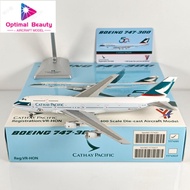 YY Wings 1: 400 Cathay Pacific Airlines B747-300 VR-HON 50th Anniversary Alloy Airplane Model