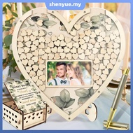 Wooden Wedding Guest Book Heart Shaped Guest Book Wedding Reception Personalized Nuptial Attendee Bo