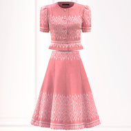 PANISA เพิ่มสี ชุดทำงานผ้าไทยสีฟ้าครามทอลายลูกแก้ว