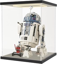 Acrylic Display Case for Collectibles, Clear Lighted Display Box for Lego R2D2 75379 , 75304 75349 S