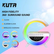 3 in 1 Alarm Clock Wireless Charging Bluetooth Speaker LED Time Digital Display Colorful Lighting Home Atmosphere Light