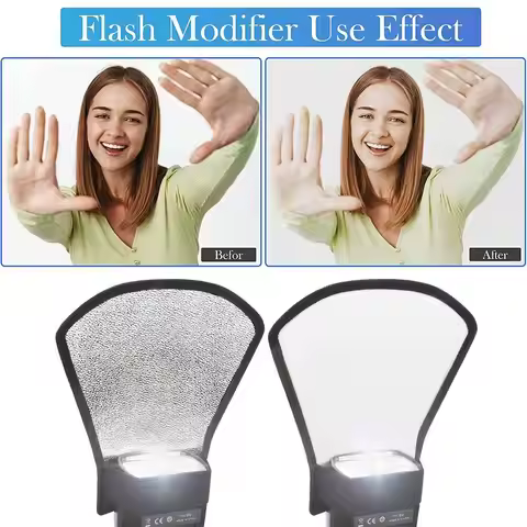 Silver White Camera Flash Diffuser Softbox Photo Light Reflector for Canon Canon Sony Minolta Nikon 